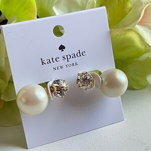 Kate Spade Cream Pearl and Crystal Earrings